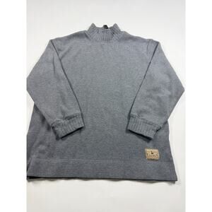 Lauren Ralph Lauren Women’s Gray Knit Sweater – 100% Cotton, Size Large